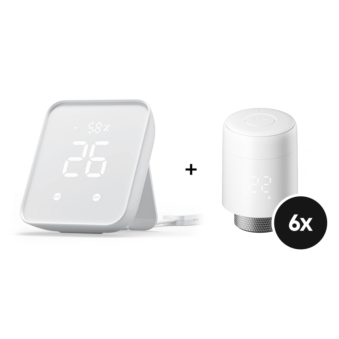 SwitchBot Starter Set Heizen - mit Hub 2 und 6 Heizkörperthermostaten