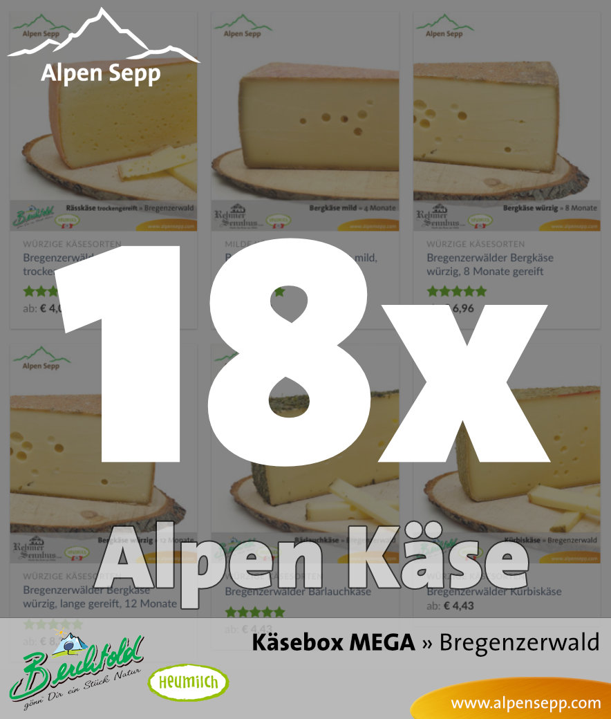MEGA Käse Box | mit bis zu 18 Käsesorten für die Genuss Party