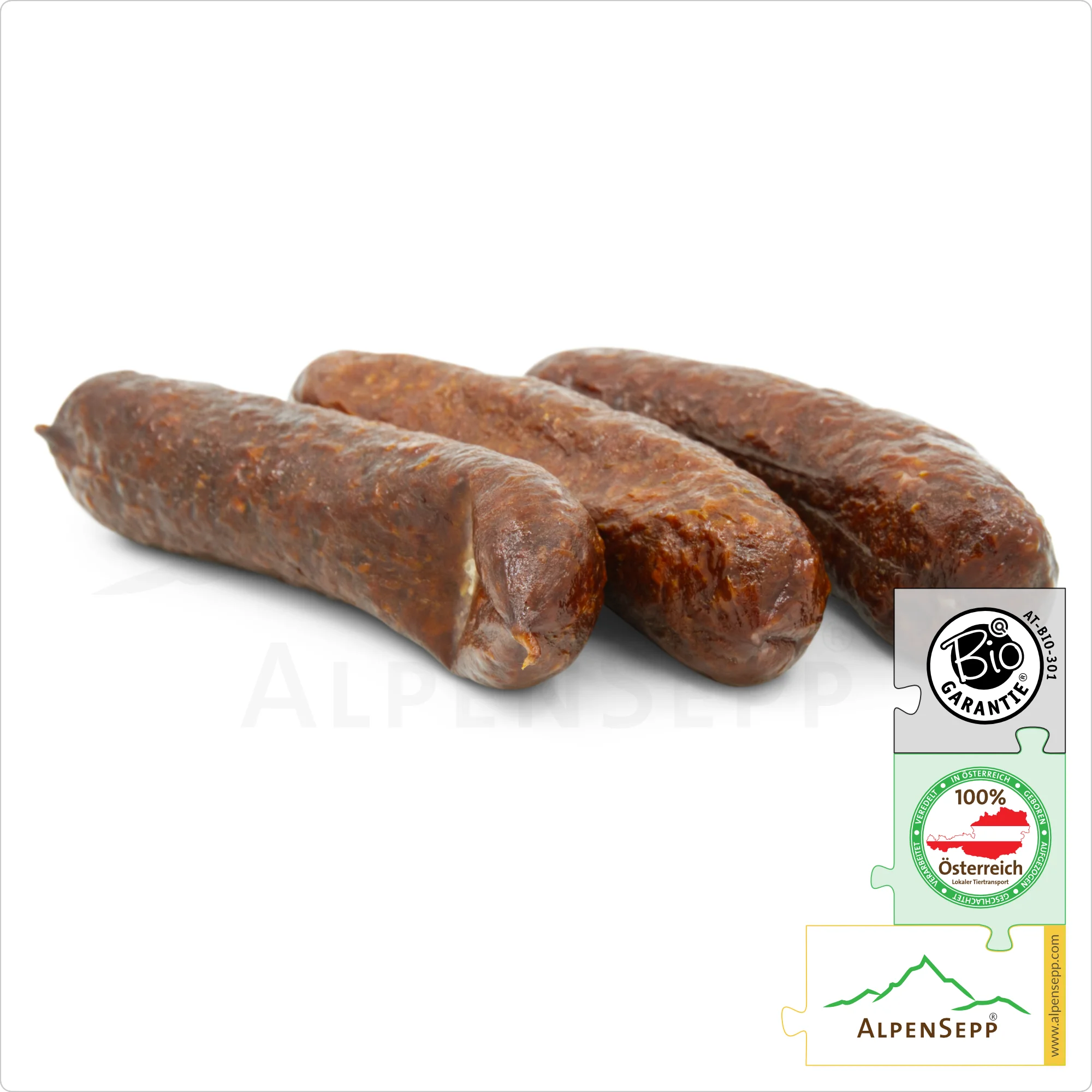 BIO RINDER KAMINWURZEN | Kaminwurz vom Rind | PREMIUM Rohwurst zu 100% aus Rindfleisch gefertigt | 3 Stück - 150 Gramm