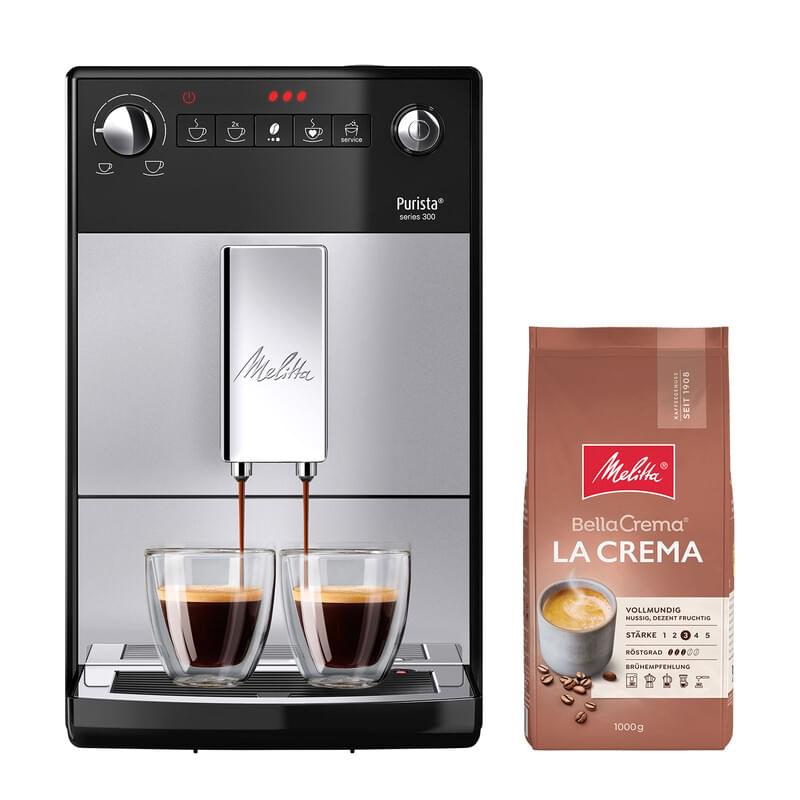 Melitta Purista + 1kg Kaffee Kaffeevollautomat + Kaffee 'Bella Crema