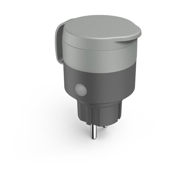Hama WLAN-Steckdose Outdoor grau für Innen- und Außenbereich (IP44), max. 2300 W, sprach-/appgesteuert