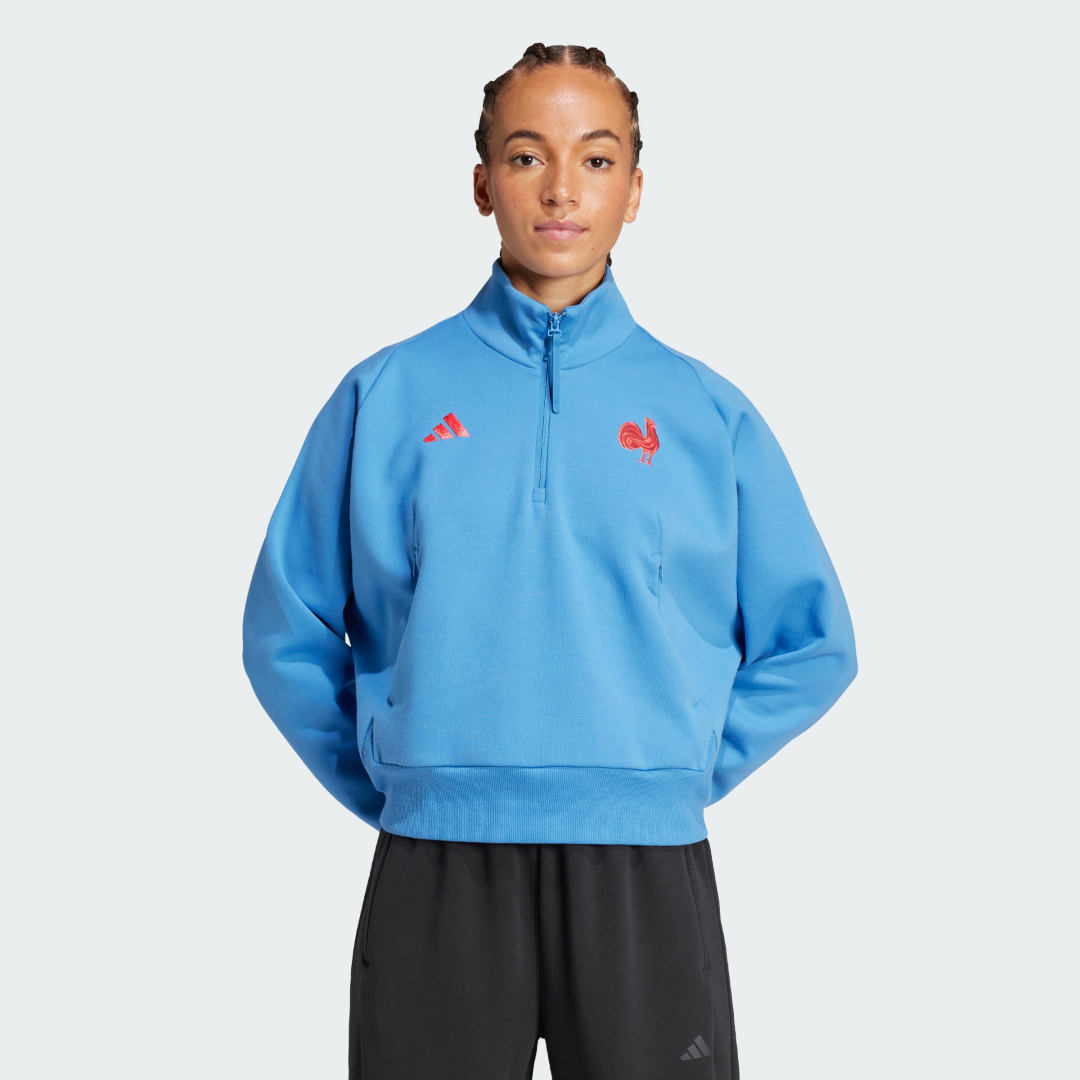 Frankreich Rugby ADIDAS Z.N.E. Travel Quarter-Zip Oberteil