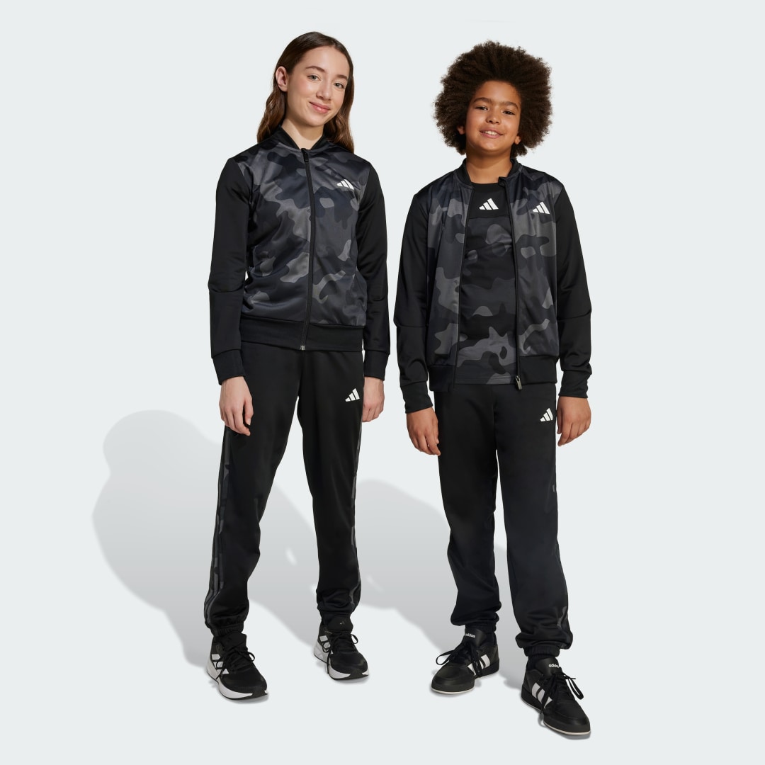 Seasonal Essential Camouflage Tricot 3-Stripes All Over Printed Kids Trainingsanzug