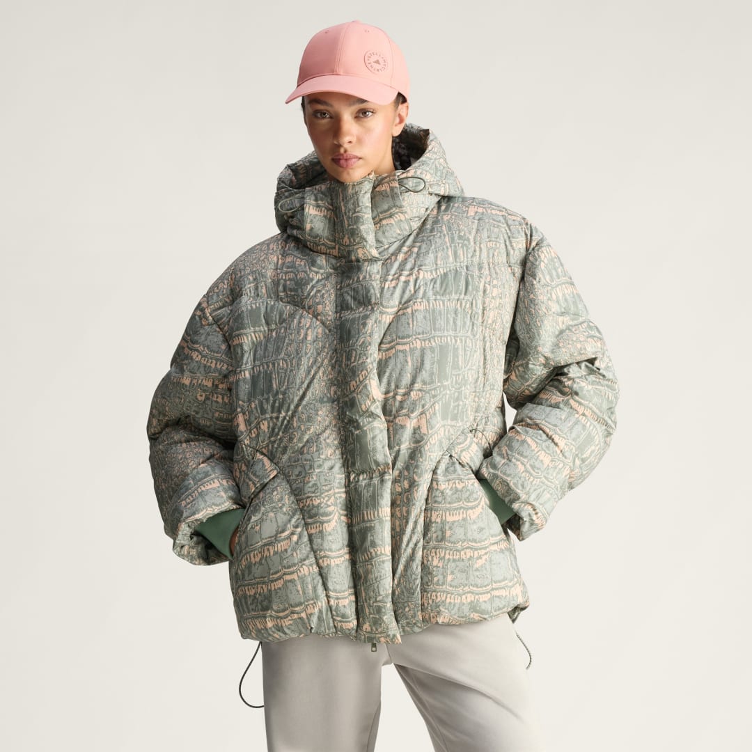 adidas By Stella McCartney Mid Length Padded Winterjacke mit Print