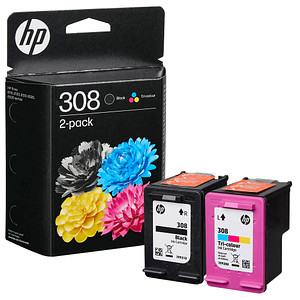HP 308 (6L6S6UE) schwarz, color Druckerpatronen, 2er-Set