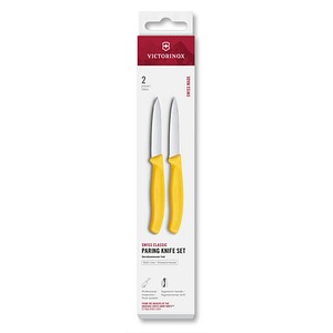 VICTORINOX Küchenmesser Swiss Classic silber, gelb, Klinge: 8,0 cm, 2 St.