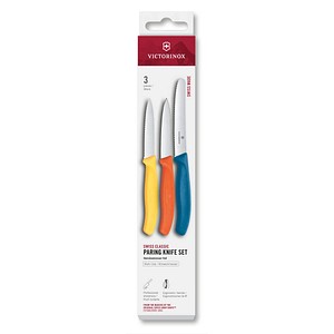 VICTORINOX Küchenmesser Swiss Classic silber, blau, silber, gelb, silber, orange, 1 Set