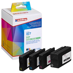 edding EDD-427  schwarz, cyan, magenta, gelb Druckerpatronen kompatibel zu HP 950XL + 951XL (C2P43AE), 4er-Set