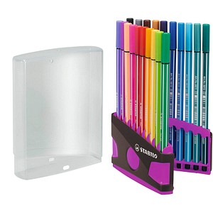 STABILO Pen 68 Filzstifte farbsortiert, 20 St.