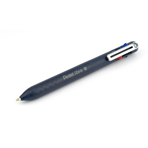 Pentel 4-Farben-Kugelschreiber iZee 4C dunkelblau, Schreibfarbe: schwarz, rot, blau, grün, 1 St.
