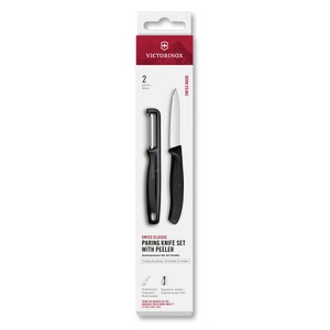VICTORINOX Küchenmesser + Sparschäler Swiss Classic silber, schwarz, 1 Set