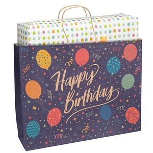 Idena Geschenktüte Geburtstag Motiv 33,0 x 26,0 cm, 1 St.