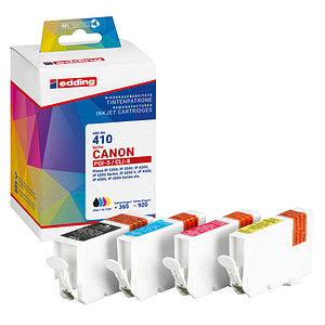 edding EDD-410  schwarz, cyan, magenta, gelb Druckerpatronen kompatibel zu Canon PGI-5 BK, CLI-8 C/M/Y, 4er-Set