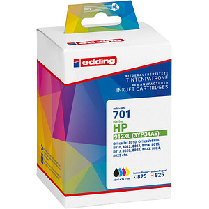 edding EDD-701 schwarz, cyan, magenta, gelb Druckerpatronen kompatibel zu HP 912XL (3YP34AE), 4er-Set