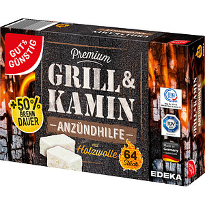 GUT&GÜNSTIG Kamin- & Grillanzünder Premium weiß, 64 St., 64 Stück