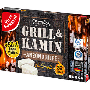 GUT&GÜNSTIG Kamin- & Grillanzünder Premium weiß, 32 St., 32 Stück