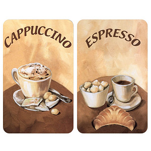 WENKO Herdabdeckplatten Kaffee braun, 2 St.