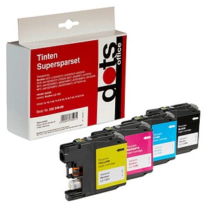 dots  schwarz, cyan, magenta, gelb Druckerpatronen kompatibel zu brother LC123VALBPDR, 4er-Set