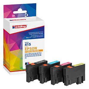 edding EDD-415 schwarz, cyan, magenta, gelb Druckerpatronen kompatibel zu EPSON T1295L, 4er-Set