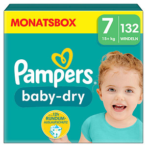 Pampers® Windeln baby-dry™ Monatsbox Größe Gr.7 (15+ kg) für Kids und Teens, 132 St.