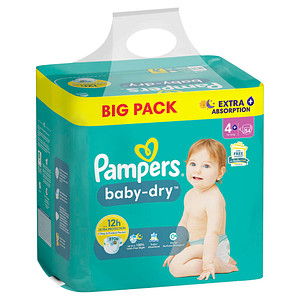Pampers® Windeln baby-dry™ BIG PACK Größe Gr.4+ (10-15 kg) für Babys und Kleinkinder, 54 St.