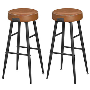 VASAGLE Barhocker LBC090K01 braun Kunstleder, 2 St.