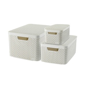 curver STYLE Aufbewahrungsboxen-Set beige, 3 St.