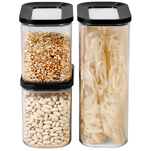 MEPAL Vorratsdosen-Set Modula schwarz 1,0/1,5/2,0 l, 1 Set