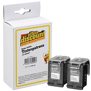 office discount schwarz Druckerpatronen kompatibel zu HP 301XL (D8J45AE), 2er-Set