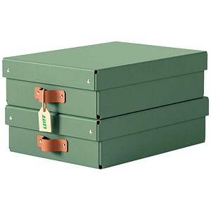 LEITZ Puro Aufbewahrungsboxen 8,0 l grün 27,0 x 37,0 x 10,0 cm, 2 St.