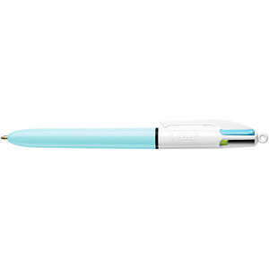 BIC 4-Farben-Kugelschreiber 4-Colours Fun hellblau, Schreibfarbe: türkisblau, pink, hellgrün, lila, 1 St.