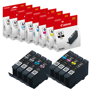 Canon CLI-65BK/C/M/Y/PC/PM/GY/LGY  schwarz, cyan, magenta, gelb, Foto cyan, Foto magenta, grau, hellgrau Druckerpatronen, 8er-Set