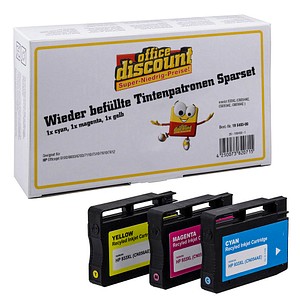 office discount cyan, magenta, gelb Druckerpatronen kompatibel zu HP 933XL (CN054AE, CN055AE, CN056AE), 3er-Set