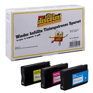 office discount cyan, magenta, gelb Druckerpatronen kompatibel zu HP 951XL (CN046AE, CN047AE, CN048AE), 3er-Set