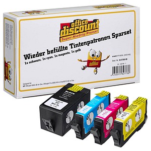 office discount  schwarz, cyan, magenta, gelb Druckerpatronen kompatibel zu HP 903XL (3HZ51AE), 4er-Set