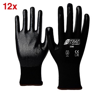 NITRAS SAFETY unisex Arbeitshandschuhe 3500 schwarz Größe 11, 12 Paar