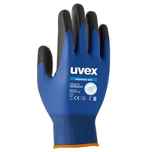 uvex unisex Arbeitshandschuhe phynomic WET blau Größe 8, 1 Paar