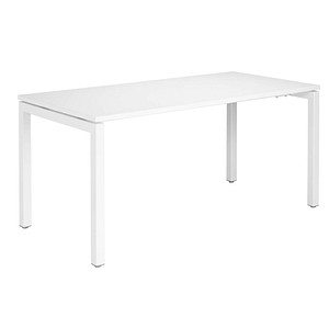 Gürkan Schreibtisch weiß rechteckig, 4-Fuß-Gestell weiß 160,0 x 80,0 cm