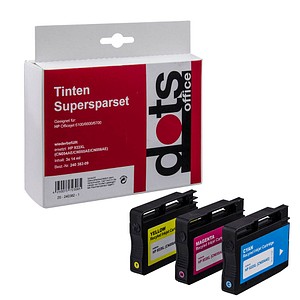 dots cyan, magenta, gelb Druckerpatronen kompatibel zu HP 933XL (CN054AE, CN055AE, CN056AE)