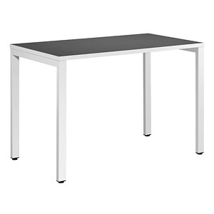 PAPERFLOW easyDesk Schreibtisch anthrazit rechteckig, 4-Fuß-Gestell weiß 114,0 x 60,0 cm