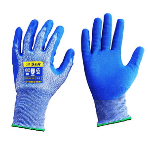 S&R unisex Arbeitshandschuhe blau Größe 8, 1 Paar