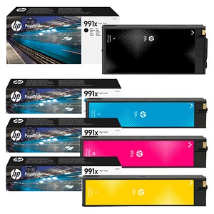 HP 991X (M0K02AE/M0J90AE/M0J94AE/M0J98AE) schwarz, cyan, magenta, gelb Druckerpatronen, 4er-Set
