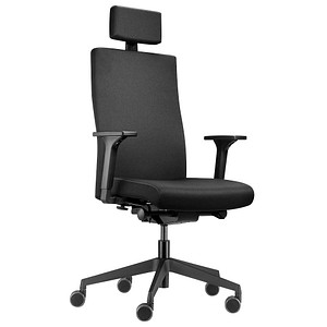 Trendoffice by Dauphin Bürostuhl to-strike comfort mit Nackenstütze, 9246 Stoff schwarz, Gestell schwarz