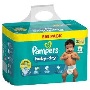Pampers® Windeln baby-dry™ BIG PACK  Größe Gr.2 (4-8 kg) für Neugeborene, 88 St.