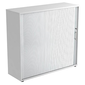 HAMMERBACHER Rollladenschrank weiß, silber 2 Fachböden 120,0 x 40,0 x 110,0 cm