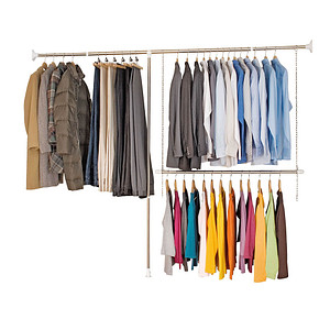 WENKO Teleskop-Garderobe silber Metall 150,0-245,0 x 160,0-202,0 cm