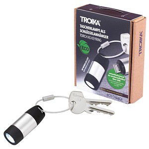 TROIKA® ECO CHARGE LED Taschenlampe silber 5,8 cm, 1 St.