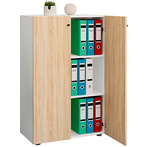 VCM my office Aktenschrank XL Lona, 919103 weiß, sonoma-eiche 2 Fachböden 70,0 x 39,0 x 110,0 cm