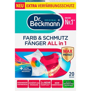 Dr.Beckmann ALL in 1 Waschmittel-Blätter Tücher, 20 Tücher