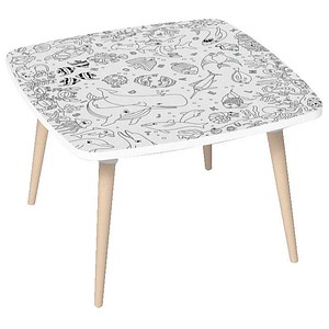 PAPERFLOW Kids Ozean Maltisch weiß 60,0 x 60,0 x 40,0 cm
